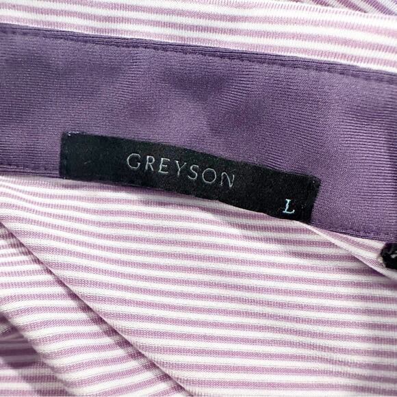 Greyson Polo‎ Shirt Mens Striped Collared Short Sleeve Tee Golf Preppy Size L - Picture 6 of 7